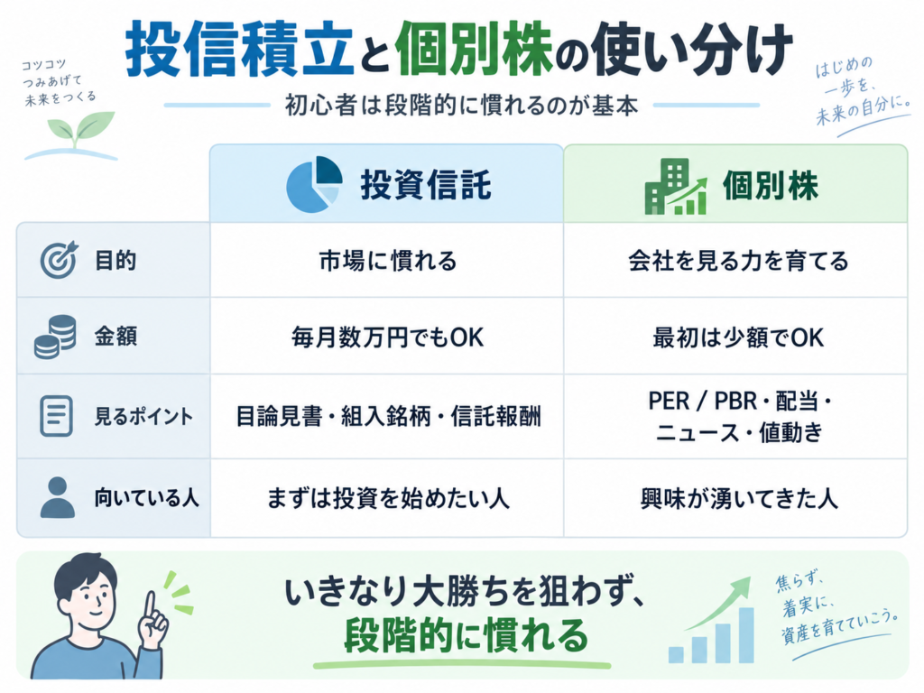 騰新積立と個別株の使い分け